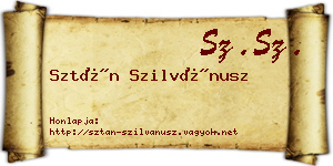 Sztán Szilvánusz névjegykártya